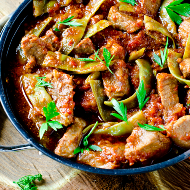 لوبيا باللحمة