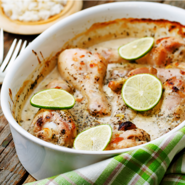 أفخاد الدجاج بالكريمة والليمون والثوم